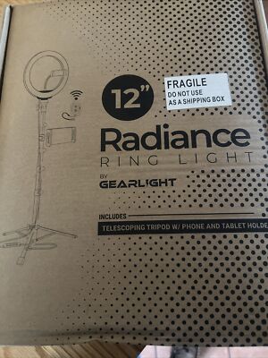 12'' Radiance Ring Light By Gearlght / Telescoping Tripod/Holders/Remote Control