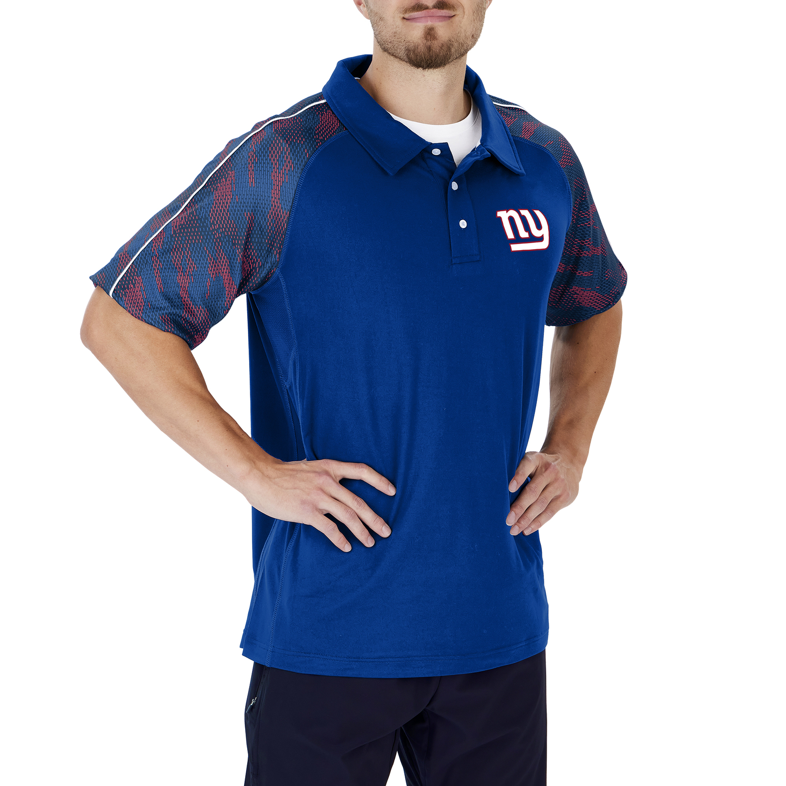 Мужское поло Zubaz NFL New York Giants Elevated Field Polo с принтом Viper