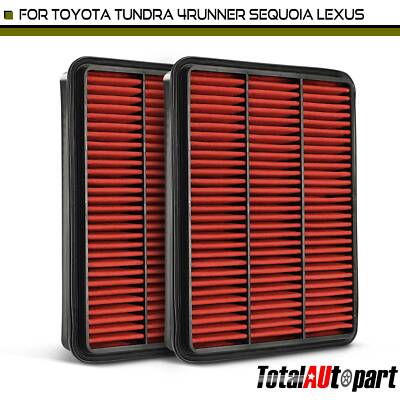 2Pcs High Performance Engine Air Filter for Toyota 4Runner 2003-2010 Lexus Front