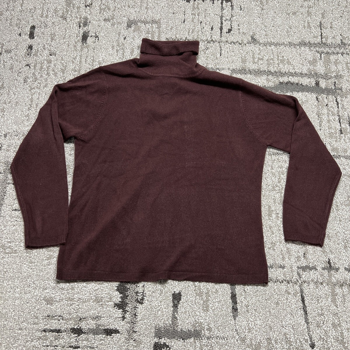 CC Hughes Rib Knit Turtleneck Sweater Size Large Maroon | eBay