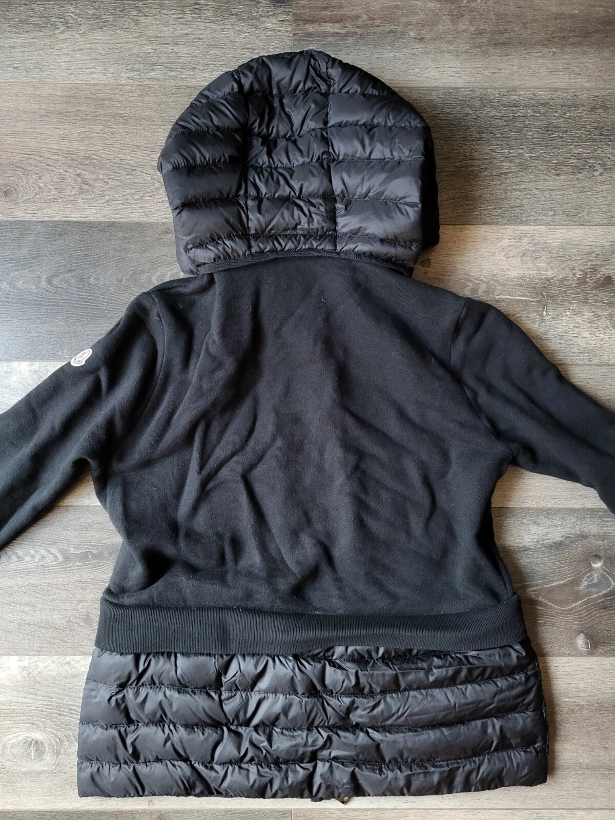 Moncler Parka Maglia Cardigan Taglia Media Nero Felpa con Cappuccio Fas Nero