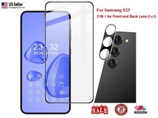 For Samsung Galaxy S23 5G Tempered Glass Screen and Camera Protector Combo Pack