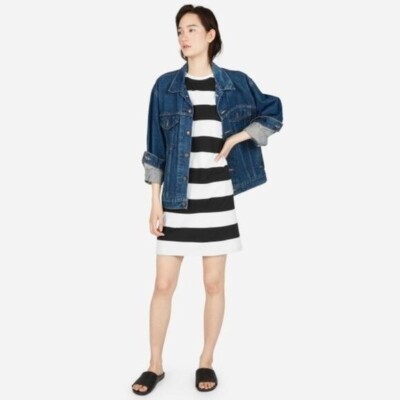 Everlane Rugby Stripe Box Cut Tee Shirt Dress S | eBay