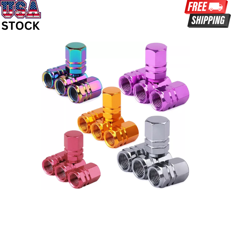 4pcs Aluminum Car Tire Valve Cap Tyre Valve Stem Cover Air Dust Wheel Rim Caps