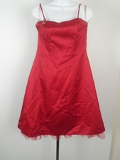 David's Bridal Dress Sleeveless Butterflies Red Size 14 Polyester Dry Clean