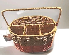 Kitchen Woven Cutlery Flatware Storage Basket Caddy Organizer by Home Essentials