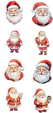         40 mini SANTA CLAUS STICKERS Vintage Style Christmas HoHOHo            