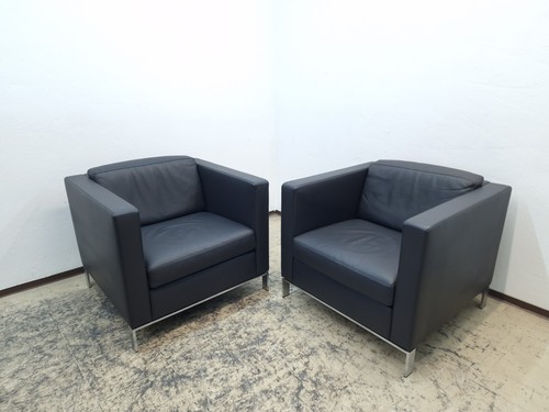 Knoll Foster 500 Set 4x Designer Chairs Leather Chairs Chair Armchair Club Chair - Picture 3 of 12