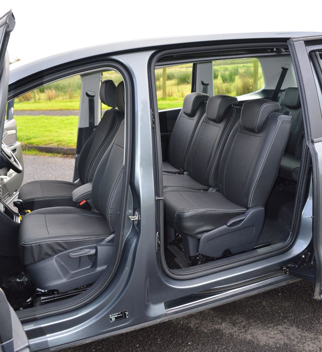 SEAT Alhambra 7 Seater Tailored Waterproof Leather Look Taxi Car Seat  Covers