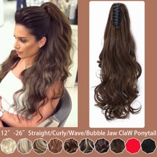 Mega Thick Any Style Jaw Claw Clip in Hair Extensions Ponytail As Human Hair US
