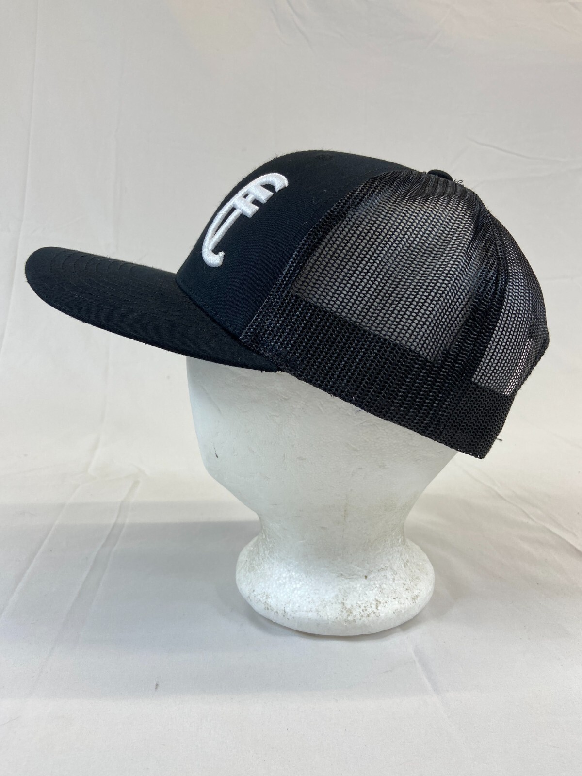 Solid Black White Embroider Logo Baseball Cap Sna… - image 3