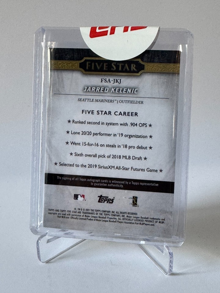 2021 Topps Five Star Autographs FSAJKJ Jarred Kelenic RC Auto Seattle