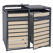 Towar B Okładzina pojemnika na śmieci 2 szt. MCW-J81, antracyt bukowy wygląd drewna jasnobrązowy