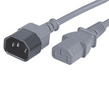 IEC C13 to C14 Power Extension Cable Male to Female Kettle Lead PC Monitor 