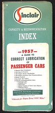Sinclair Refining Lubrication of 1957 Passenger Cars Booklet 131pp w/ Dip Stick