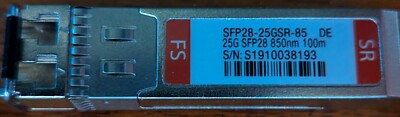 SFP28-25GSR-85 25GBASE-SR SFP28Duplex LC MMF Optical Transceiver - Slightly Used