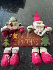 Dan Dee Collector’s Choice Rustic Merry Christmas Santa Snowman Sign