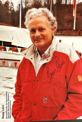 Autogramm Sepp LENZ (2023  ) Olympiasieger WM Rennrodeln als Bundestrainer R xyz