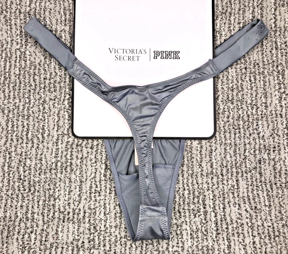 Victoria's Secret очень сексуальный новый с Ярлыками большой серый разброс блеск ремень стринги трусики блестящий - Изображение 4 из 4