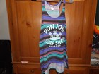 Women's Ron Jon Surf Shop Striped Curved Bottom Tank Top With Pocket Size Small