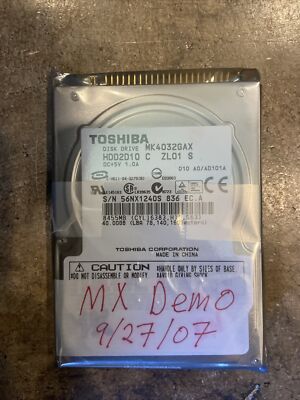Toshiba MK4032GAX 40GB 2.5'' Laptop Hard Drive IDE 5400RPM 8MB HDD2D10