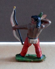 SOLDATINI SOLDATINO INDIANO CON ARCO SCALA 1/32 GOMMA MORBIDA