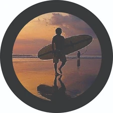 Bar Stool Cover in Sunset Surfer Boy