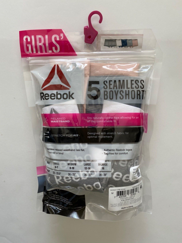 Reebok Girls’ 5 Pairs Boyshorts Panties Underwear Size 8-10 Medium / NEW - Picture 2 of 6