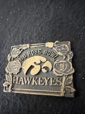1986 Brass Mock Up Iowa Hawkeye Rose Bowl Collector Belt Buckle Rare LAST ONE  
