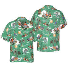 Merry Christmas Santa Claus Hawaiian Shirt Festive Holiday Aloha Shirt Xmas Part