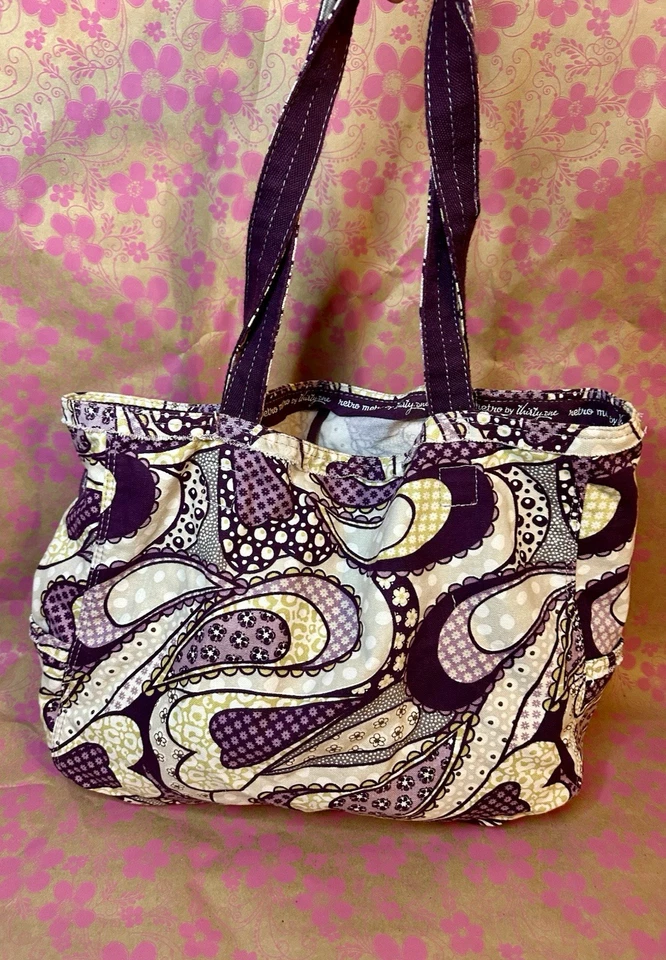 Thirty-One Retro Metro Púrpura Paisley Bolso de Hombro Bolso de Lona 13.5”Hx16”W Foto 2 de 4