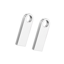 2-Pack USB 2.0 Mini Silver Flash Drive Pen Memory Stick Thumb Drive 32GB 64GB