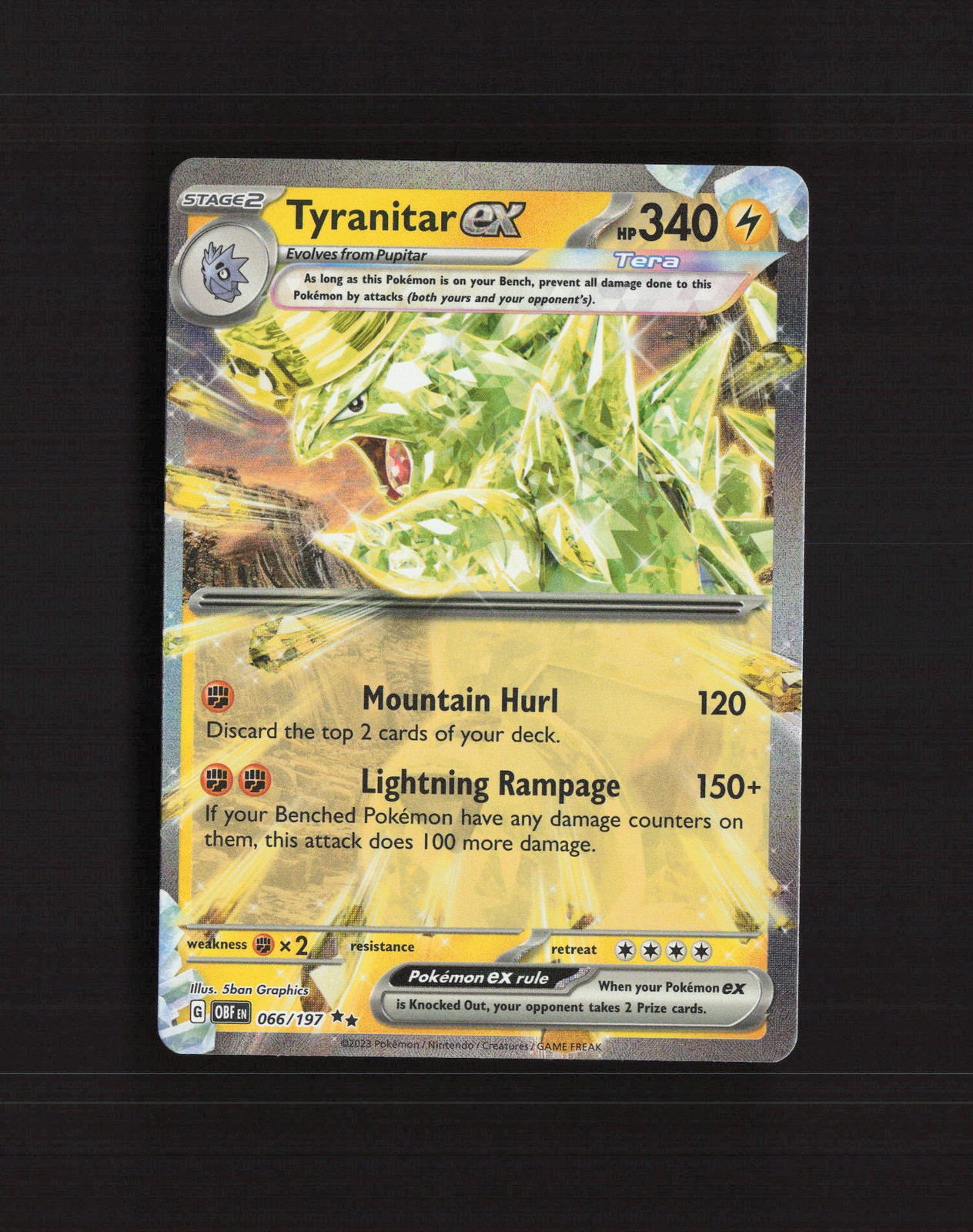 Tyranitar ex 066/197 Obsidian Flames Ultra Rare Holo Pokemon Card NM