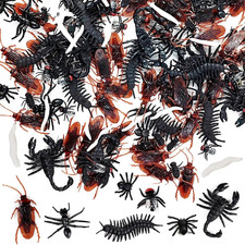 Fake Bugs 155 Pcs Realistic Plastic Insects Halloween Prank Toys Roaches Flies