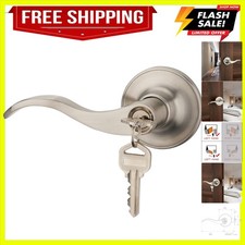 1 Pack of Wave Lever Keyed Entry Door Lock/Door Knob Hardware Handle and Clos...