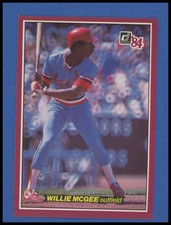 1984 Donruss Action All-Stars #2 Willie McGee Jumbo Baseball Card