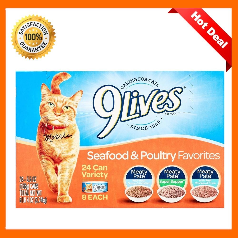 Seafood and Poultry Variety Pack Wet Cat Food - 24 Cans, 5.5 oz Each