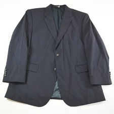 Jos A Bank 46R Navy Blue 100 Wool Gold Button Mens Blazer Jacket Sport Coat