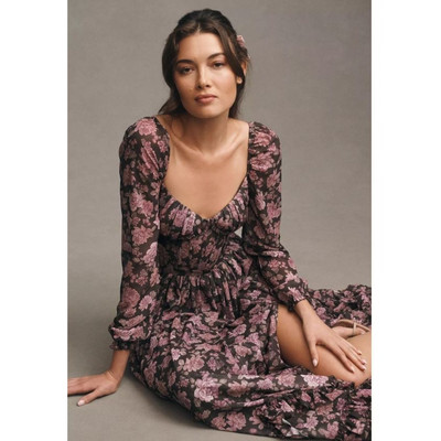 Anthropologie X V. Chapman Carmella Corset Side-Slit Chiffon Maxi Dress  Size 8 | eBay