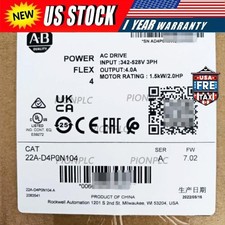 New Factory Sealed AB 22A-D4P0N104 PowerFlex 4 1.5kW 2.0HP AC Drive US Free Tax