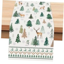Winter Christmas Table Runner 13x72 Inch Pine Tree Christmas Tree 13"W x 72"L