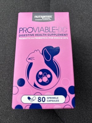 Nutramax Proviable - DC Probiotics for Dogs & Cats -80 Chewable Tabs, Exp 5/27