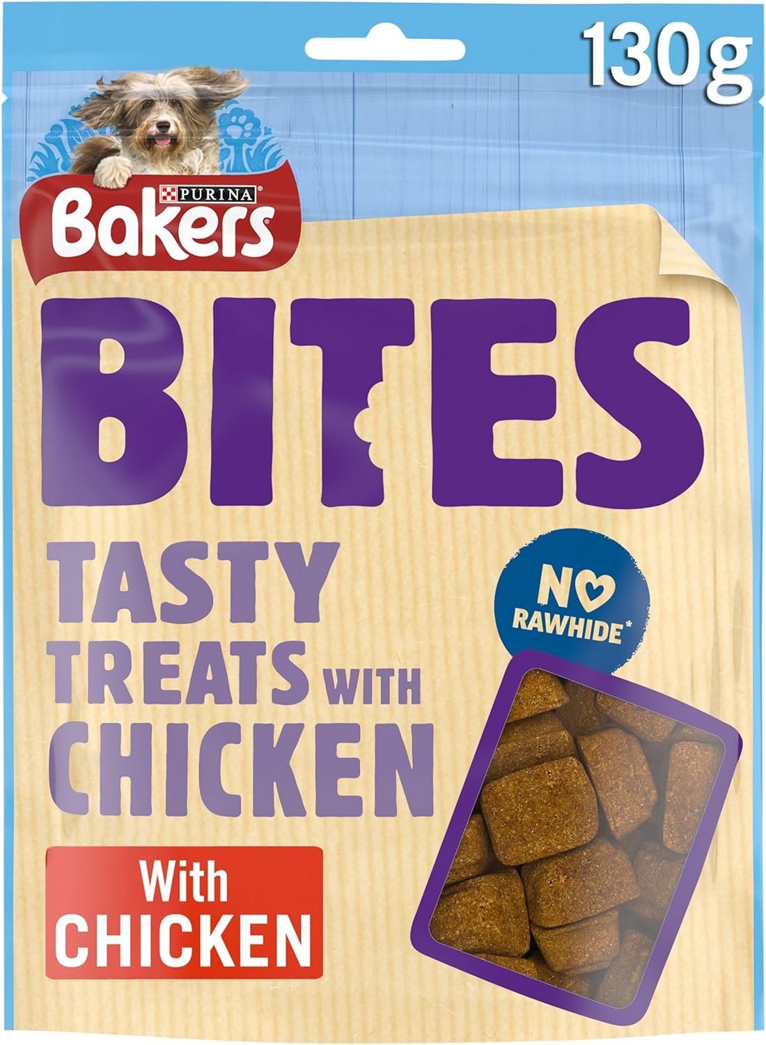 BAKERS Bites with Chicken, Dog Treats 130g, Pack of 6
