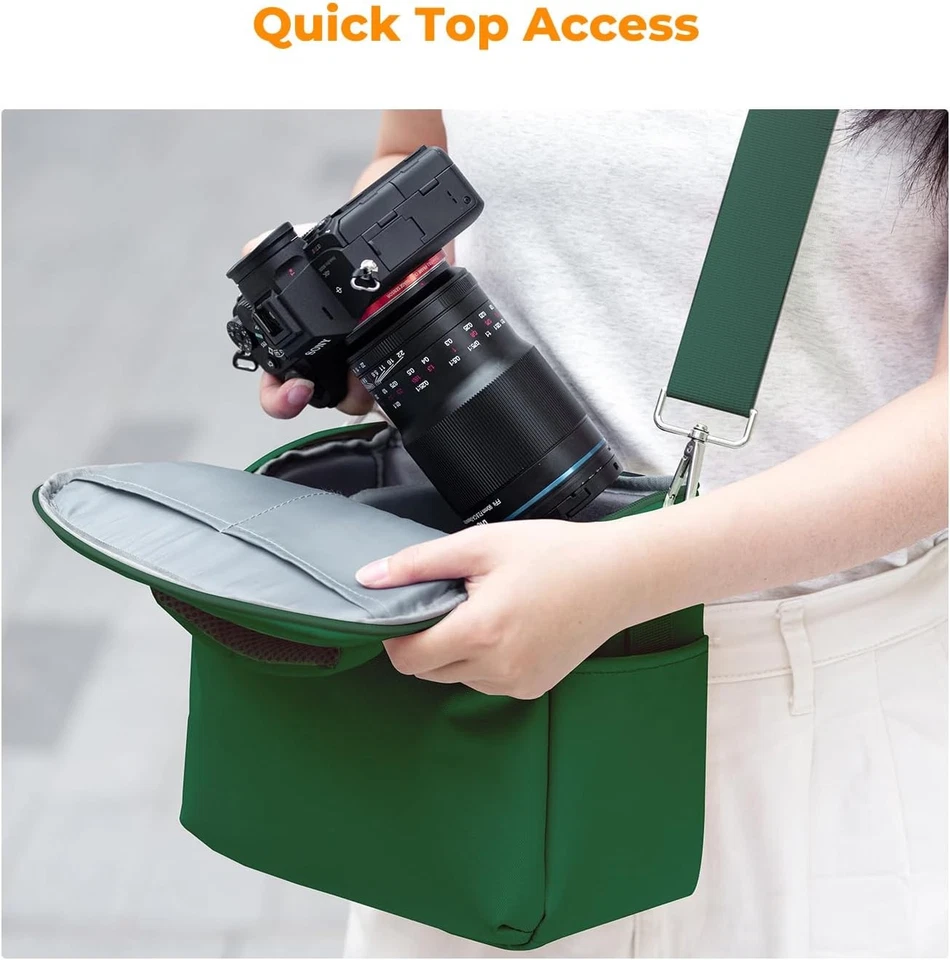 Bolso Bandolera Pequeño K&F Concept Cámara DSLR/SLR Estuche para Fotógrafo Verde Foto 2 de 4