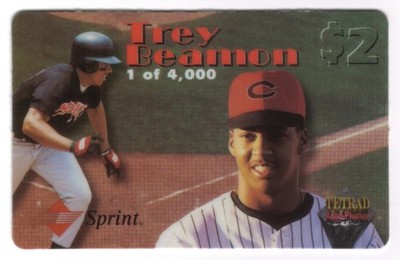 Auto-Phonex Tetrad Baseball Sammel-Telefonkarte Beamon #19 Trey