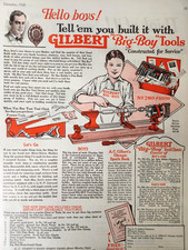 Gilbert Big Boy Tool Chest Toys Vintage 1928 Ad Magazine Print Advertisement