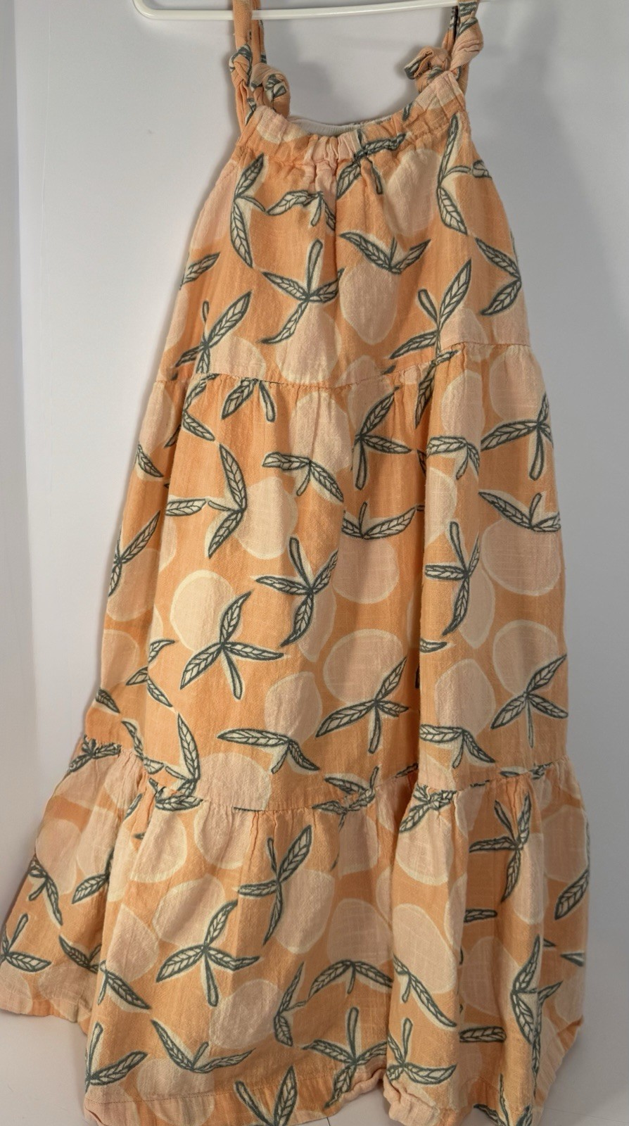 Jessica Simpson Peach Floral Tiered Sleeveless A-Line Dress Size M (8)