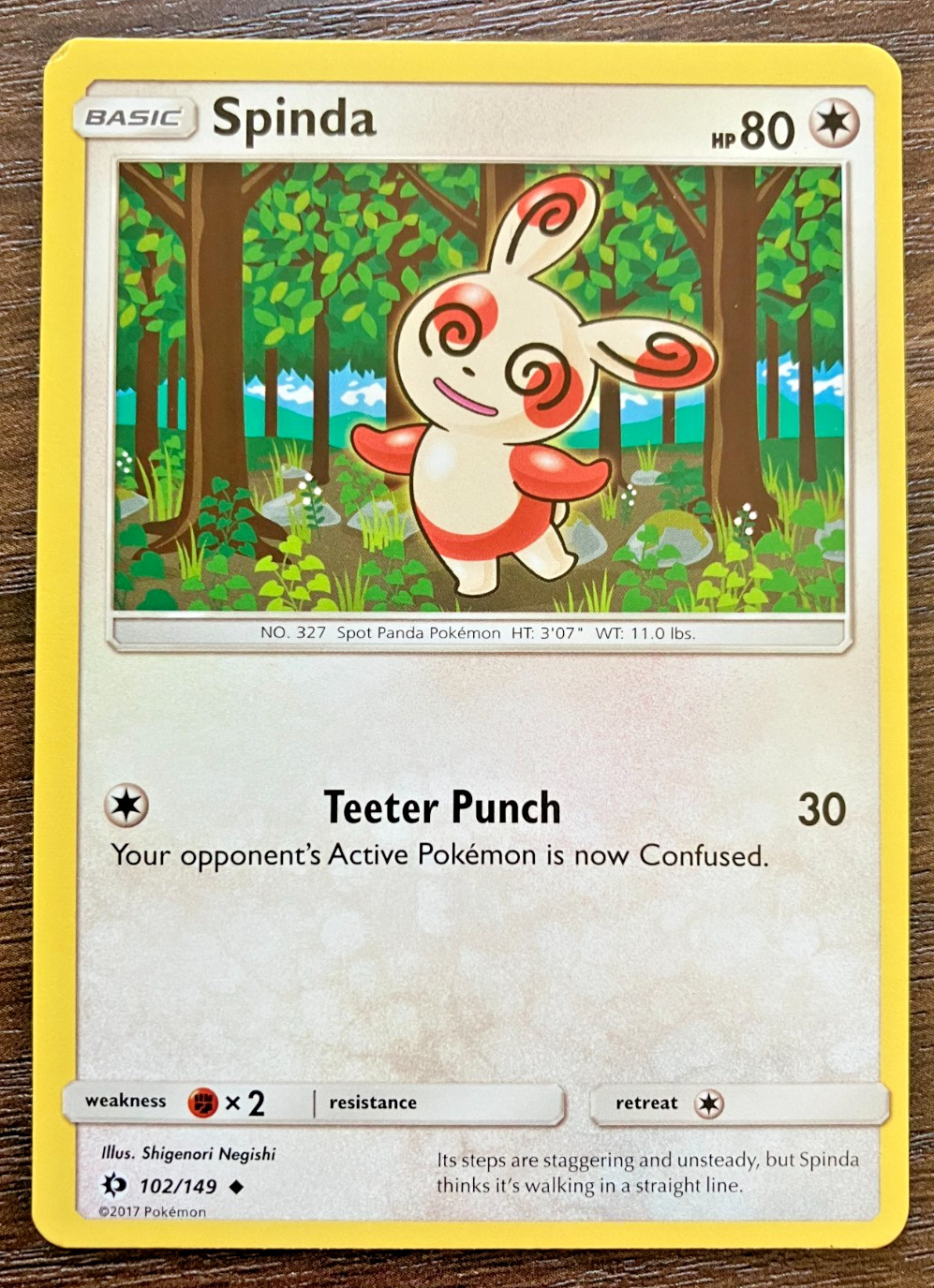 Spinda 102/149 - 2017 Pokemon Sun & Moon Uncommon Card - CLEAN  NM