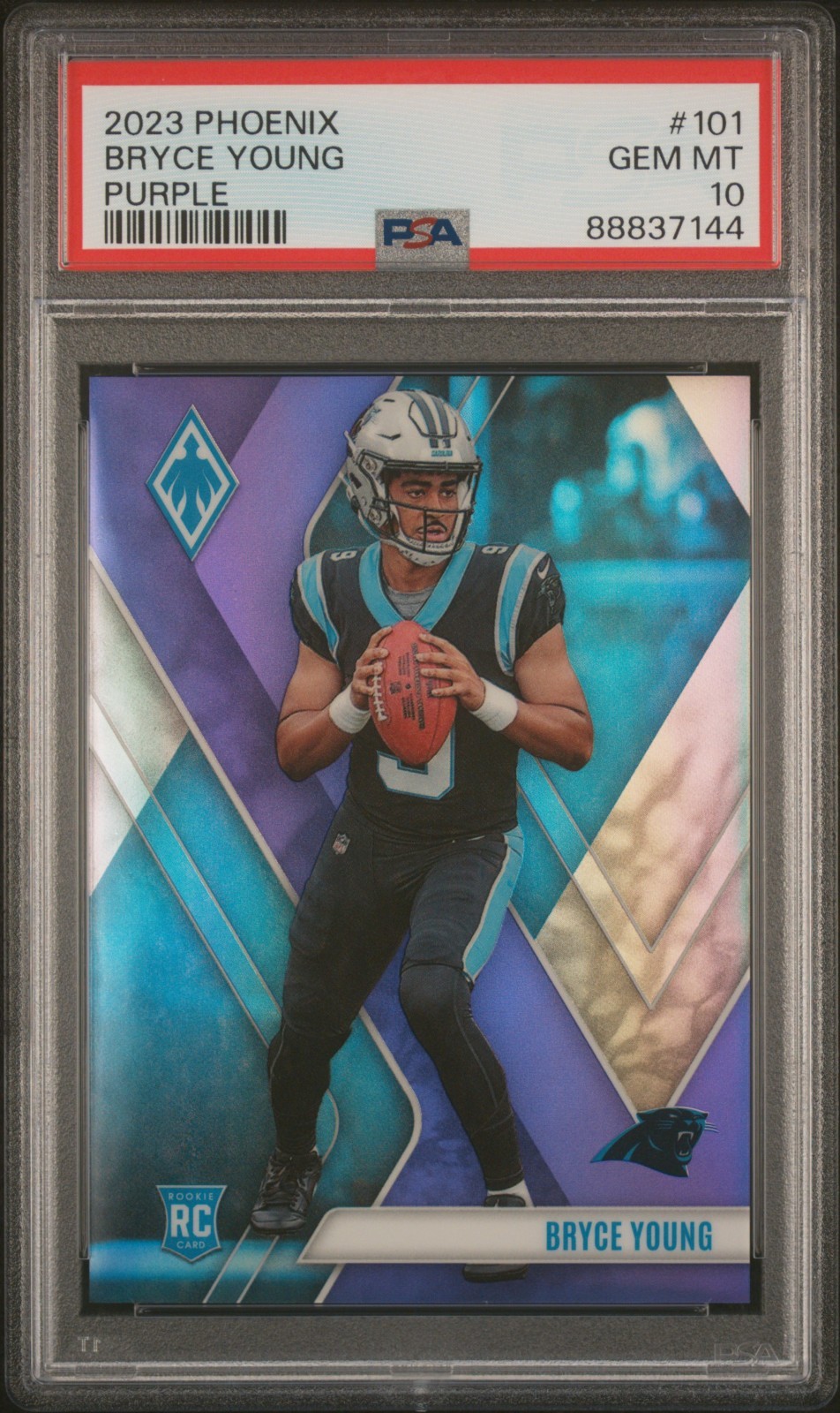 2023 PANINI PHOENIX PURPLE 101 BRYCE YOUNG ROOKIE RC /125 PSA 10 GEM MINT POP 25