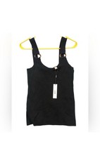 NWT T Tahari Black Ribbed Tank Top Blouse Women  s Size Large.